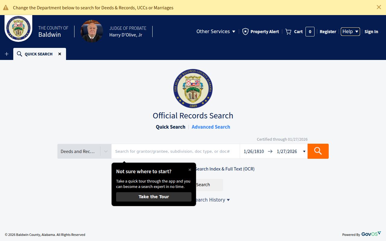 Baldwin County public records search portal for deed records