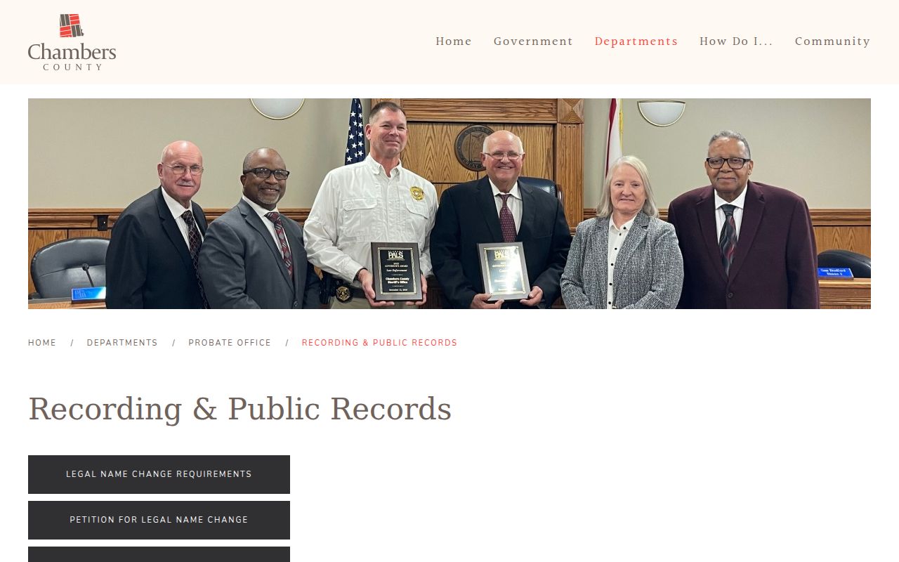 Chambers County recording office for deed records