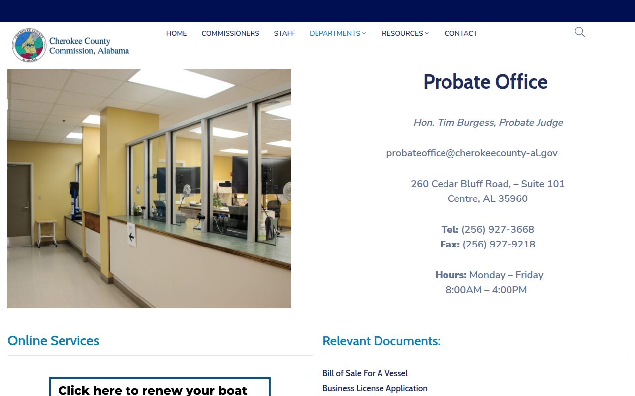 Cherokee County Probate Court deed records online portal