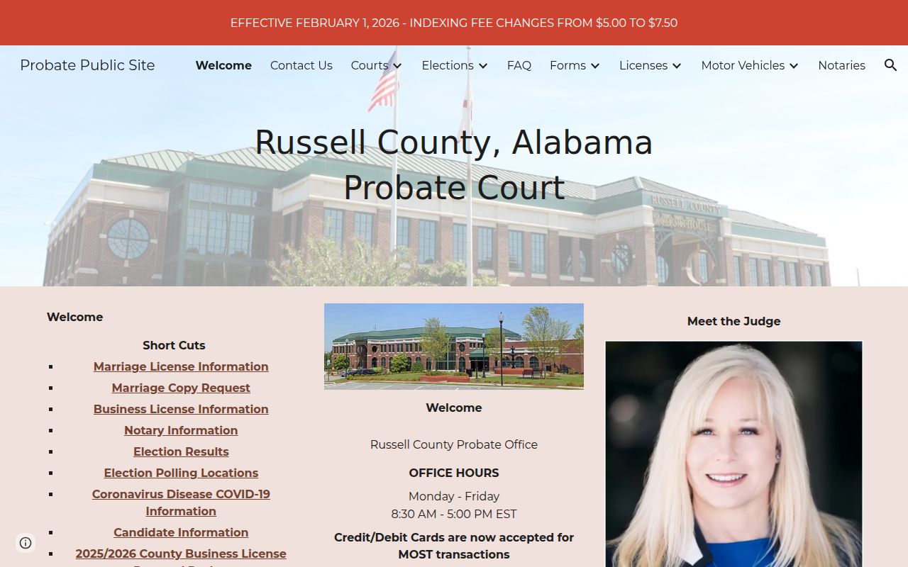 Russell County Probate Court deed records office